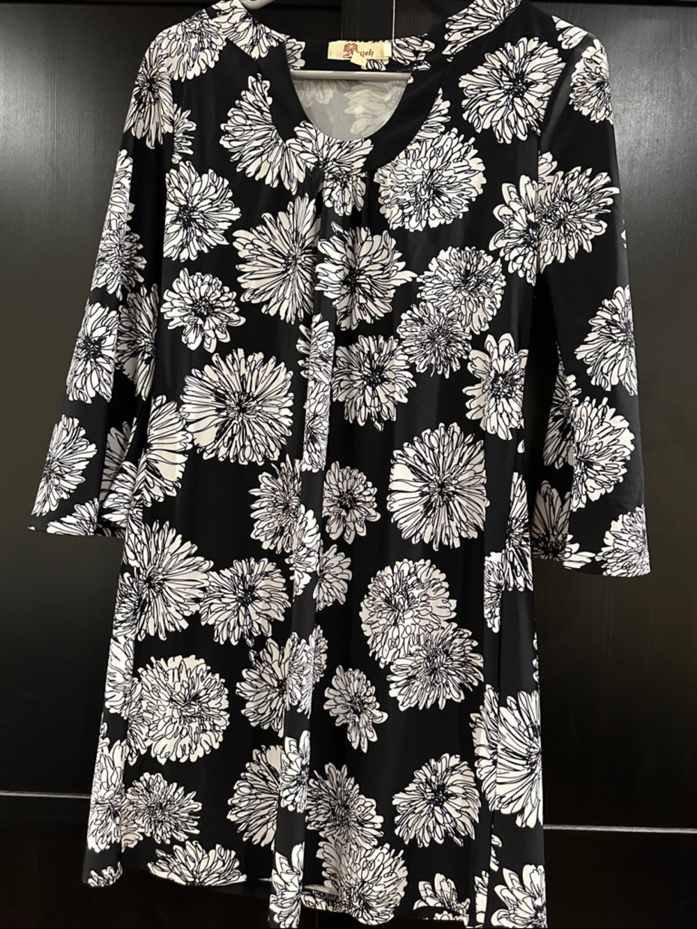 Aryeh Black and White Floral Dress